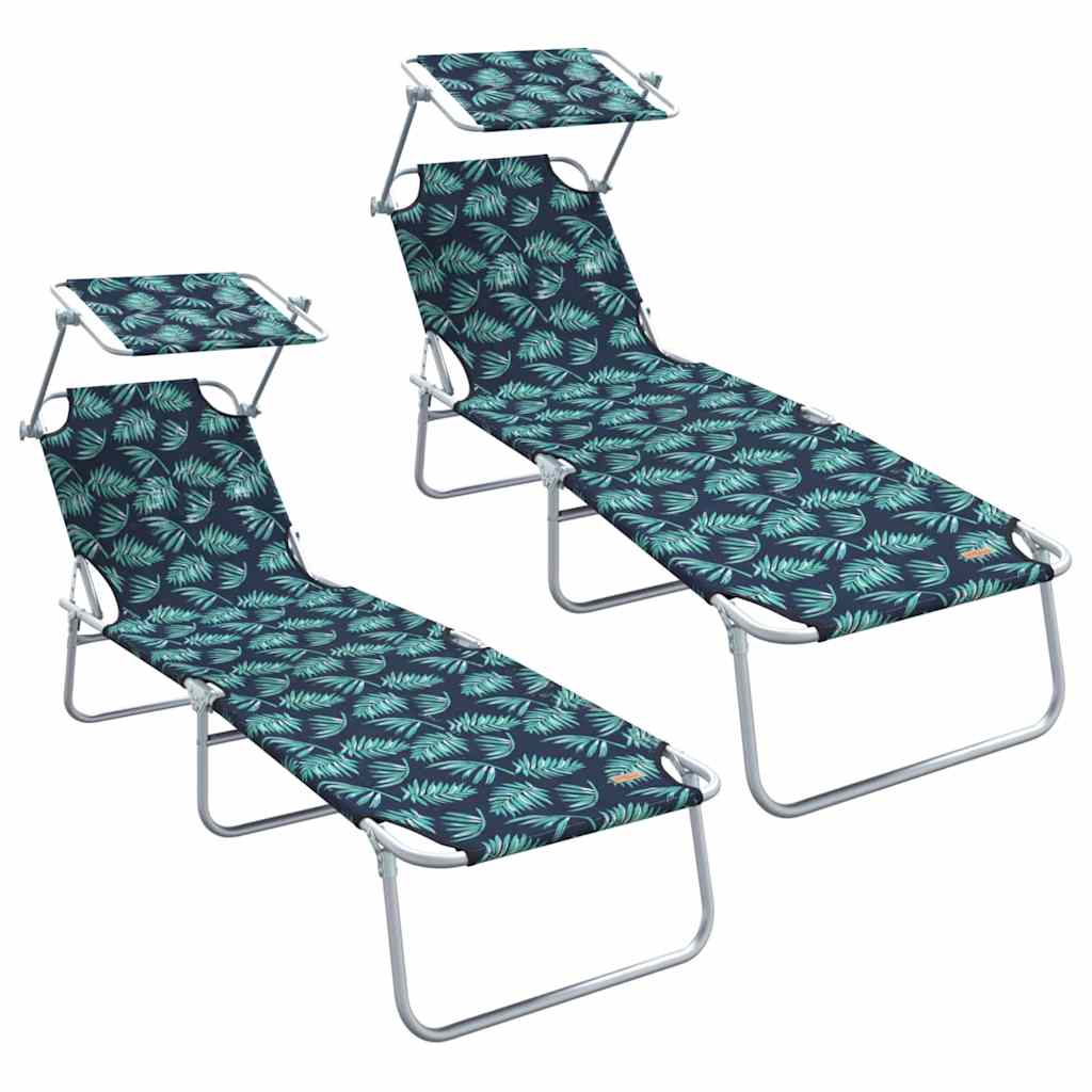Sonnenliege 2 pcs Grün 58 x 188 x 77cm Polyester