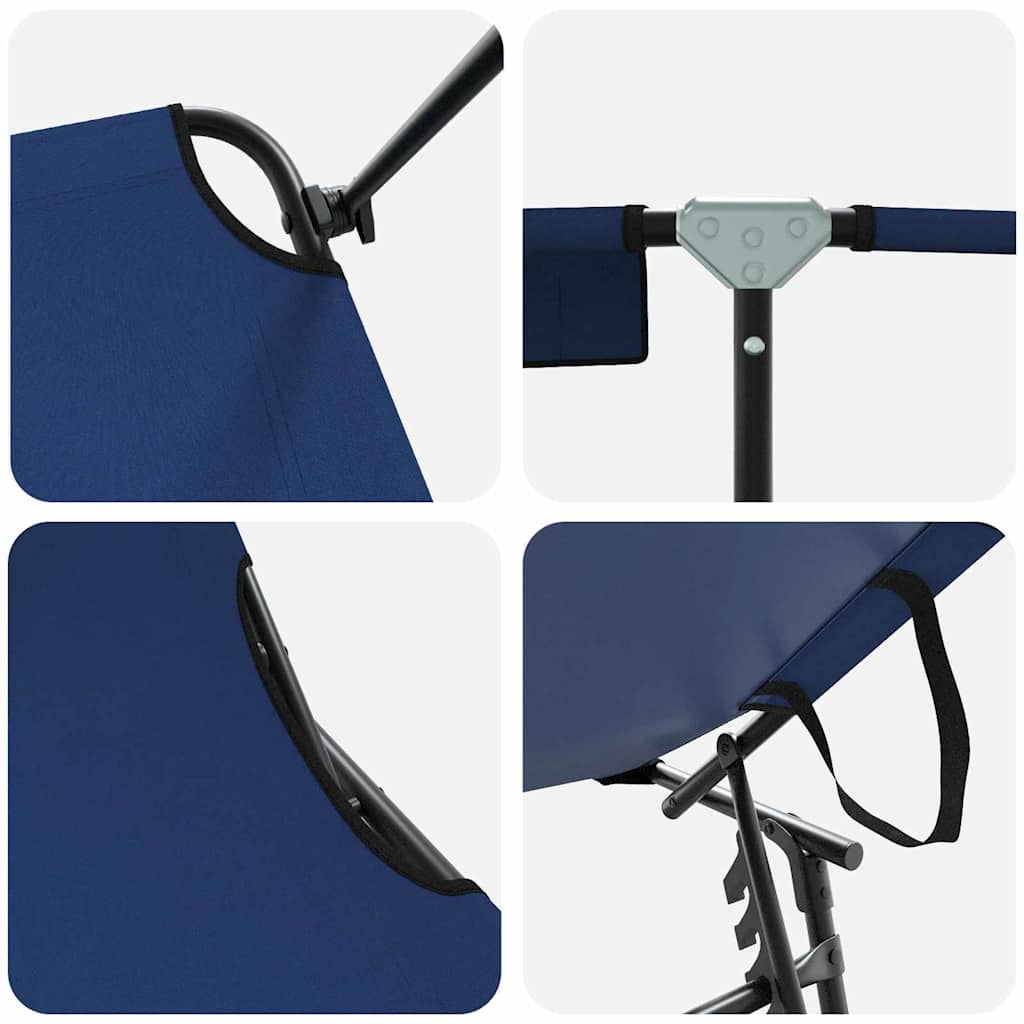 Klappbare Sonnenliege 2 pcs Blau 190 x 57 x 81 cm Oxford