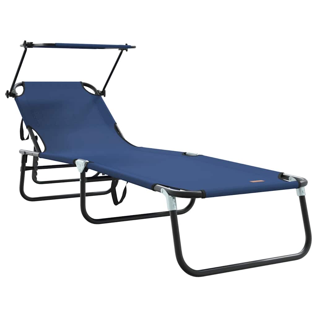 Klappbare Sonnenliege 2 pcs Blau 190 x 57 x 81 cm Oxford