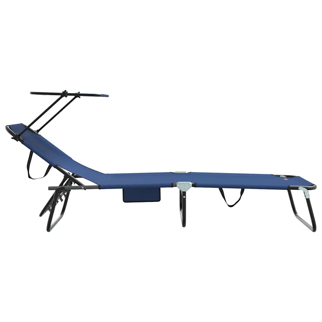 Klappbare Sonnenliege 2 pcs Blau 190 x 57 x 81 cm Oxford