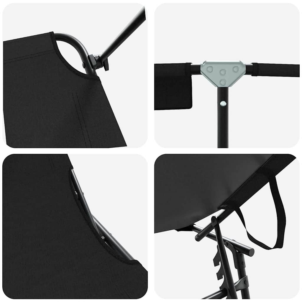Klappbare Sonnenliege 2 pcs Schwarz 190 x 57 x 81 cm Oxford