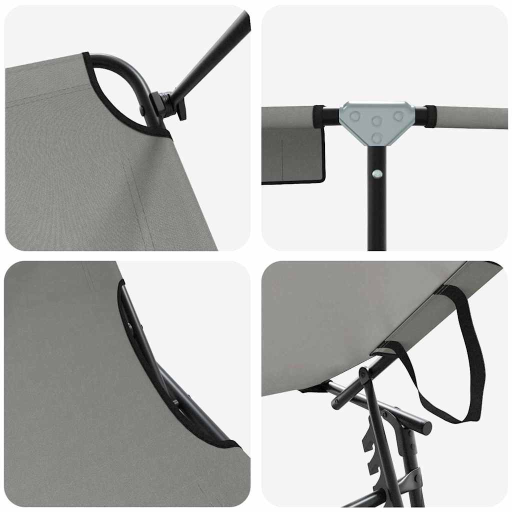 Klappbare Sonnenliege 2 pcs Grau 190 x 57 x 81 cm Oxford