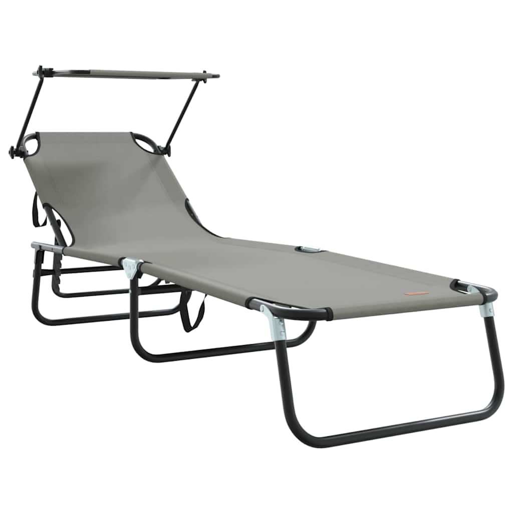 Klappbare Sonnenliege 2 pcs Grau 190 x 57 x 81 cm Oxford