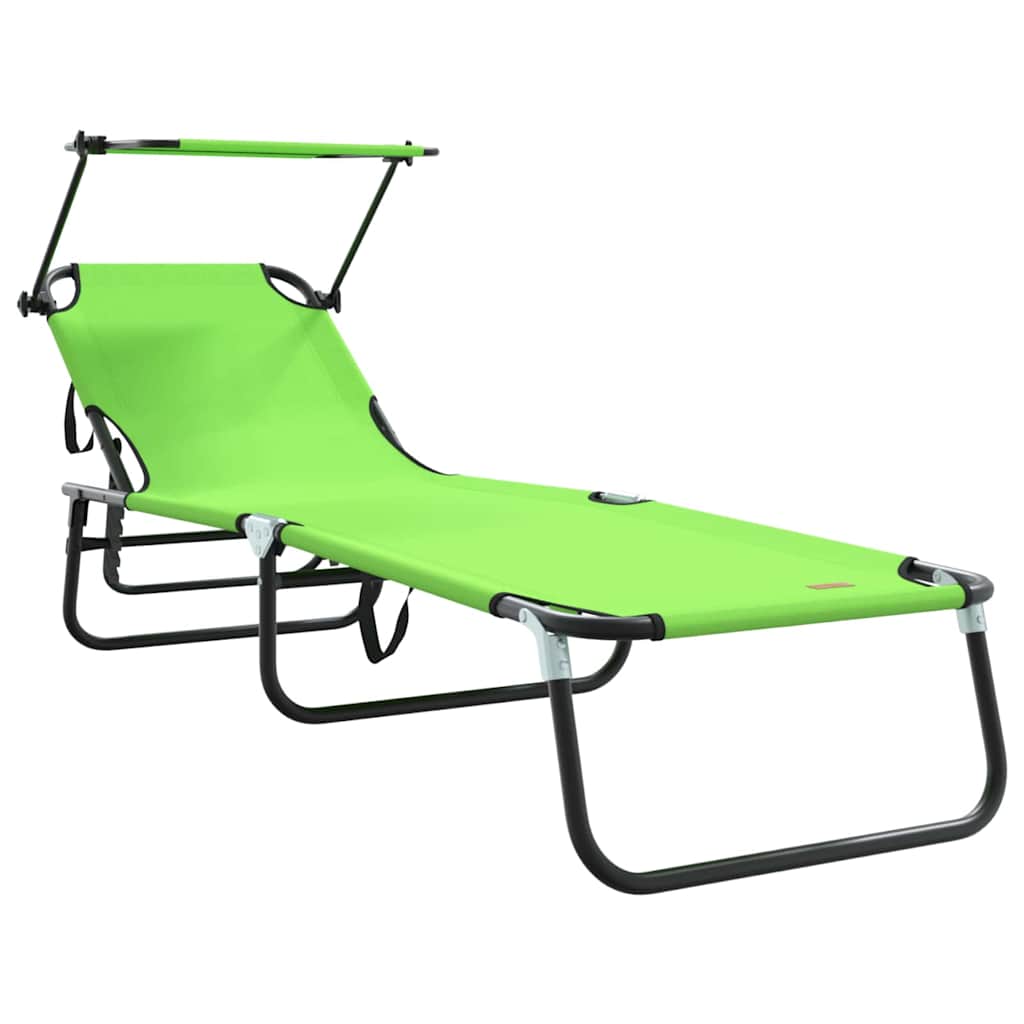 Klappbare Sonnenliege 2 pcs Grün 190 x 57 x 81 cm Oxford