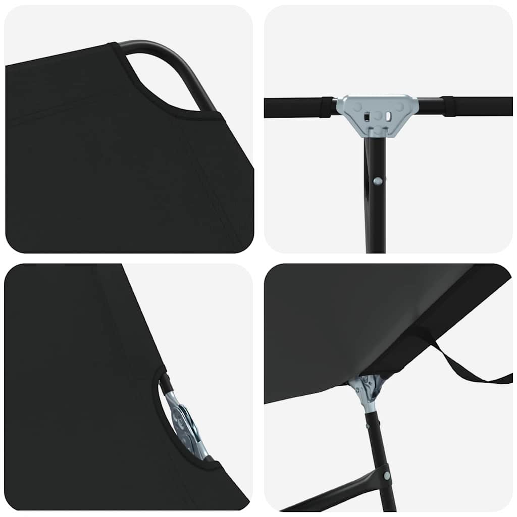 Klappbare Sonnenliege 2 pcs Schwarz 188 x 57 x 86,5 cm