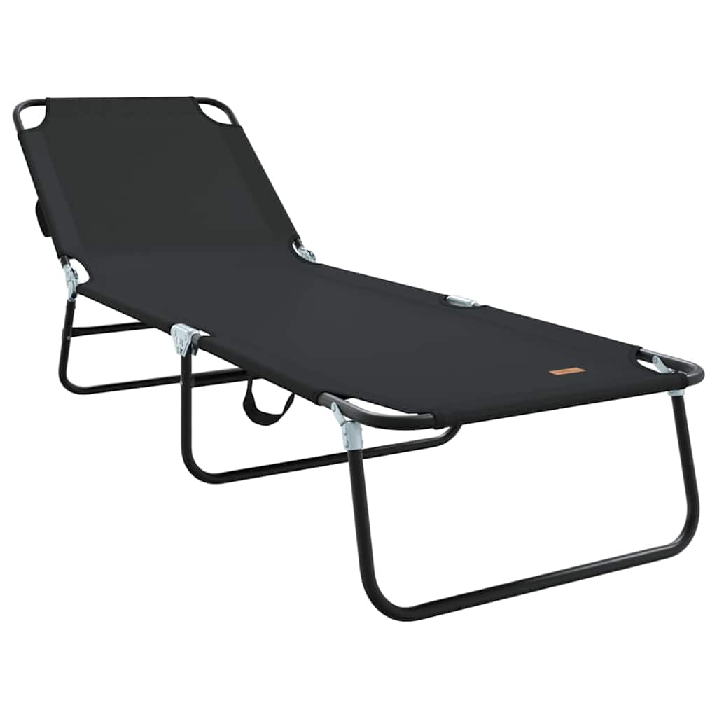 Klappbare Sonnenliege 2 pcs Schwarz 188 x 57 x 86,5 cm