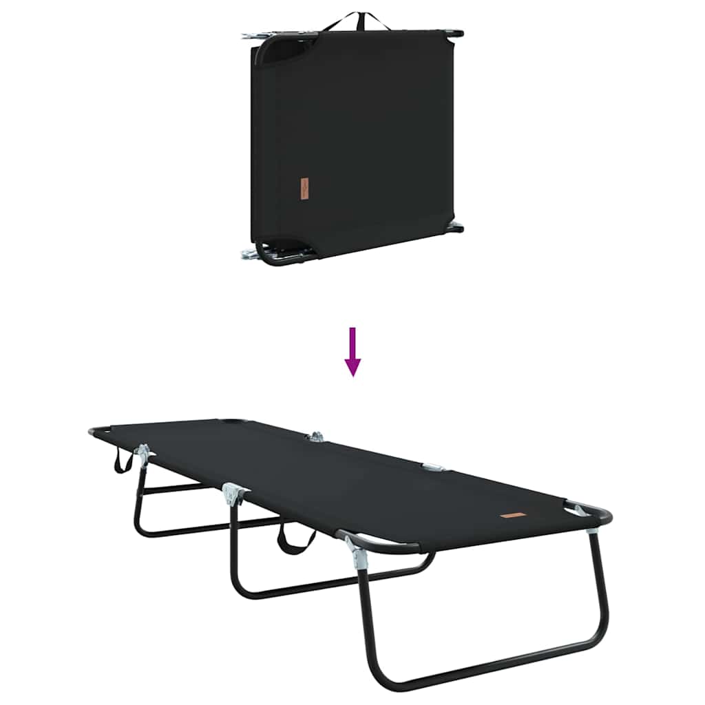 Klappbare Sonnenliege 2 pcs Schwarz 188 x 57 x 86,5 cm