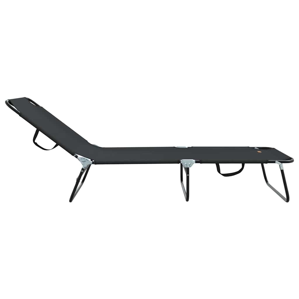 Klappbare Sonnenliege 2 pcs Schwarz 188 x 57 x 86,5 cm