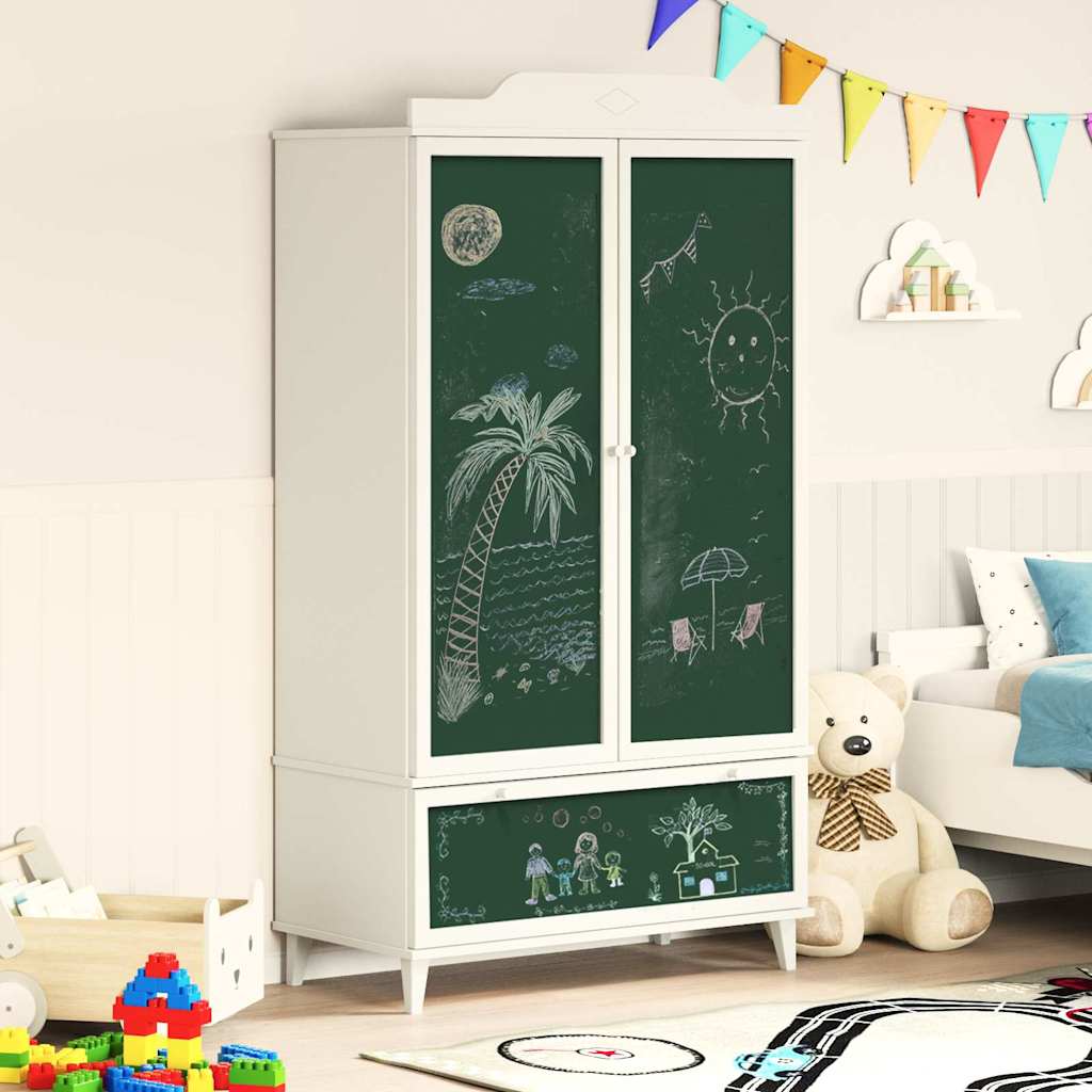 Kreidetafel Kleiderschrank mit Tür ROROS Weiß 90 x 45 x 165 cm
