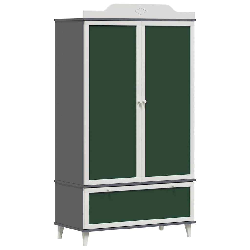 Kreidetafel Kleiderschrank ROROS Grau und Weiß 90 x 45 x 165 cm