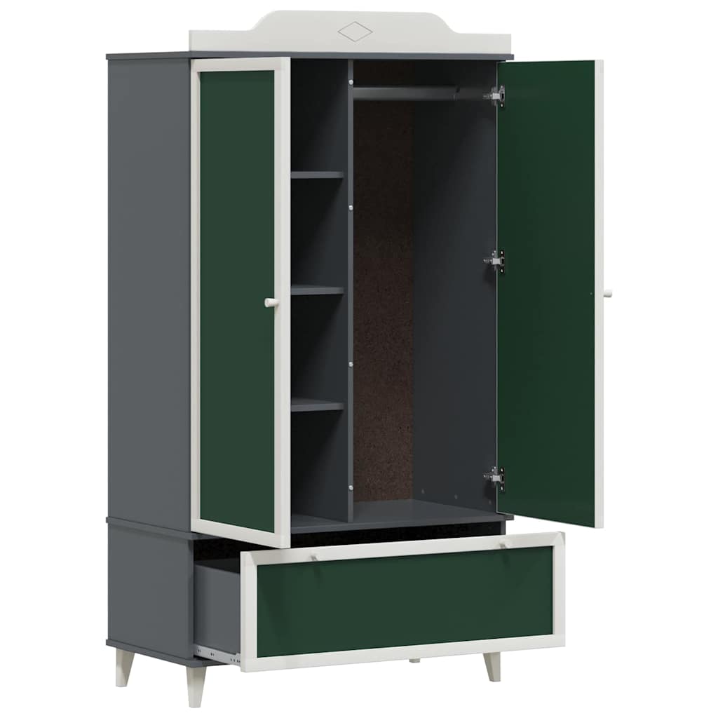 Kreidetafel Kleiderschrank ROROS Grau und Weiß 90 x 45 x 165 cm