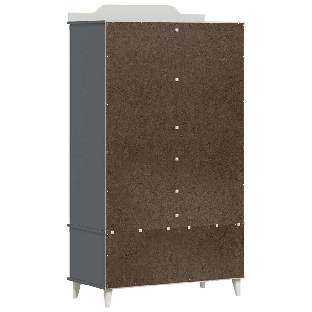 Kreidetafel Kleiderschrank ROROS Grau und Weiß 90 x 45 x 165 cm