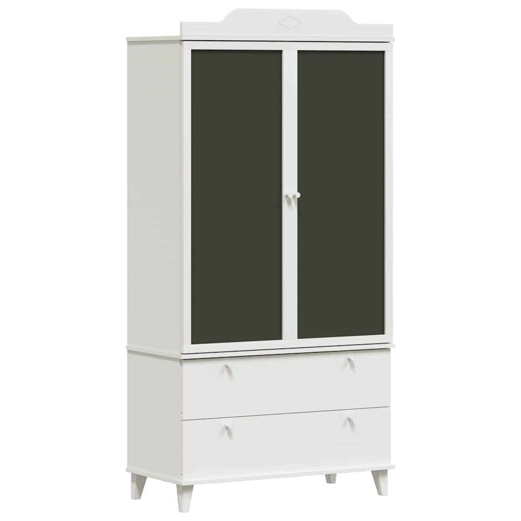 Kreidetafel Kleiderschrank mit Tür ROROS Weiß 90 x 45 x 180 cm