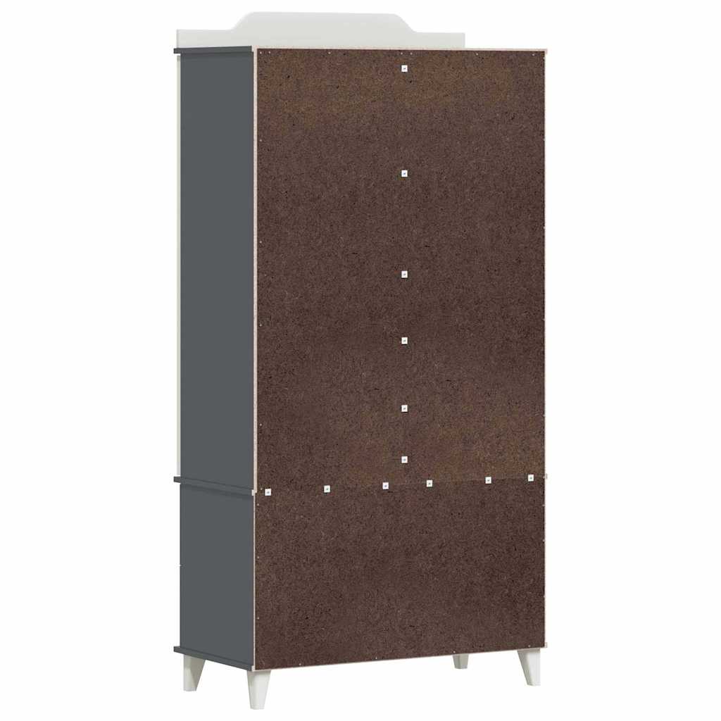 Kreidetafel Kleiderschrank ROROS Grau und Weiß 90 x 45 x 180 cm