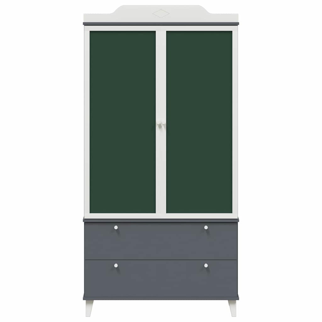Kreidetafel Kleiderschrank ROROS Grau und Weiß 90 x 45 x 180 cm