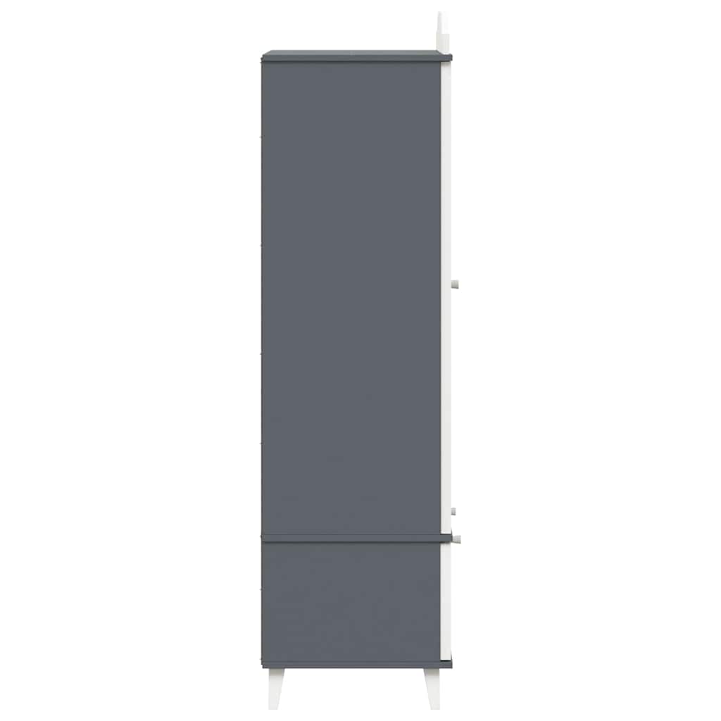 Kreidetafel Kleiderschrank ROROS Grau und Weiß 90 x 45 x 180 cm