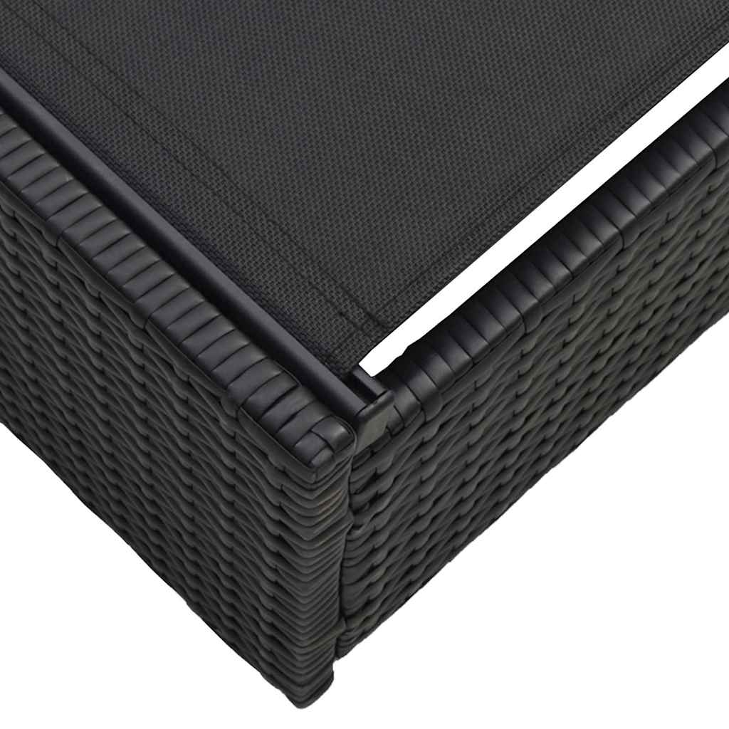 Sonnenliege Schwarz 200,5 x 70 x 75 cm Poly-Rattan