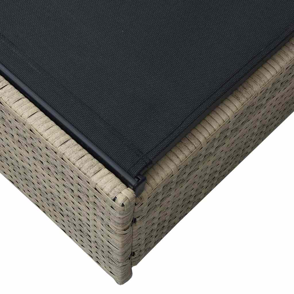 Sonnenliege Beige 200,5 x 70 x 75 cm Poly-Rattan