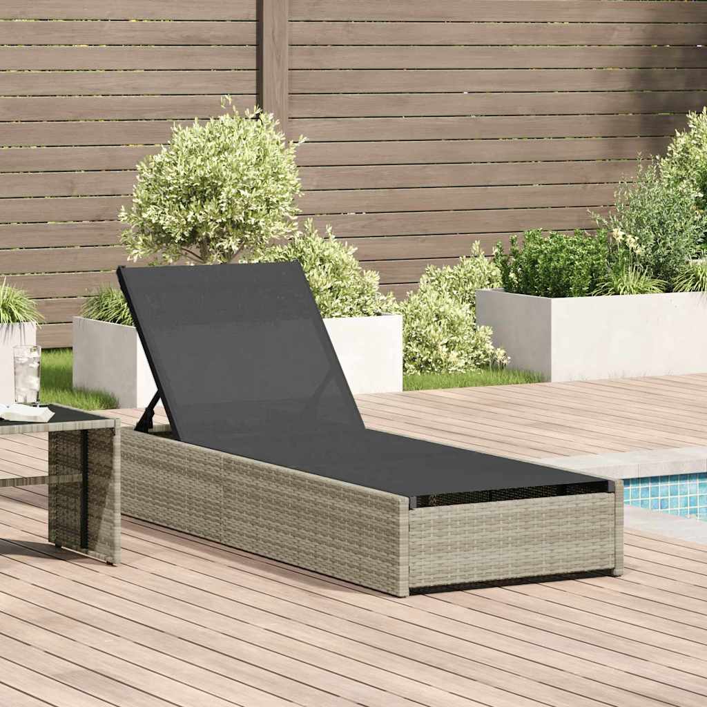 Sonnenliege Beige 200,5 x 70 x 75 cm Poly-Rattan