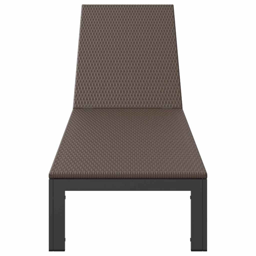 Sonnenliege 1-Person Braun 206 x 62,5 x 74 cm Poly-Rattan