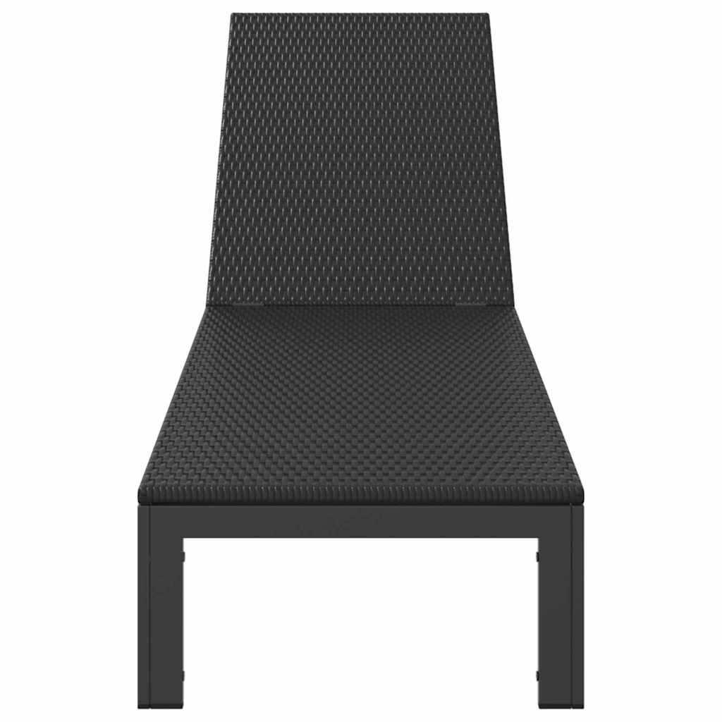 Sonnenliege Schwarz 206 x 62,5 x 74 cm Poly-Rattan