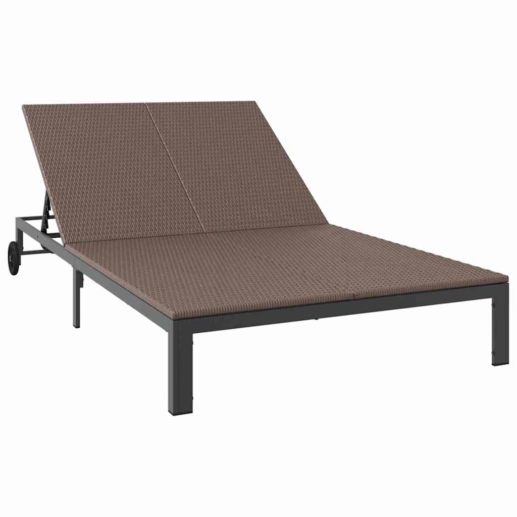 Sonnenliege Braun 206 x 115 x 75 cm Poly-Rattan