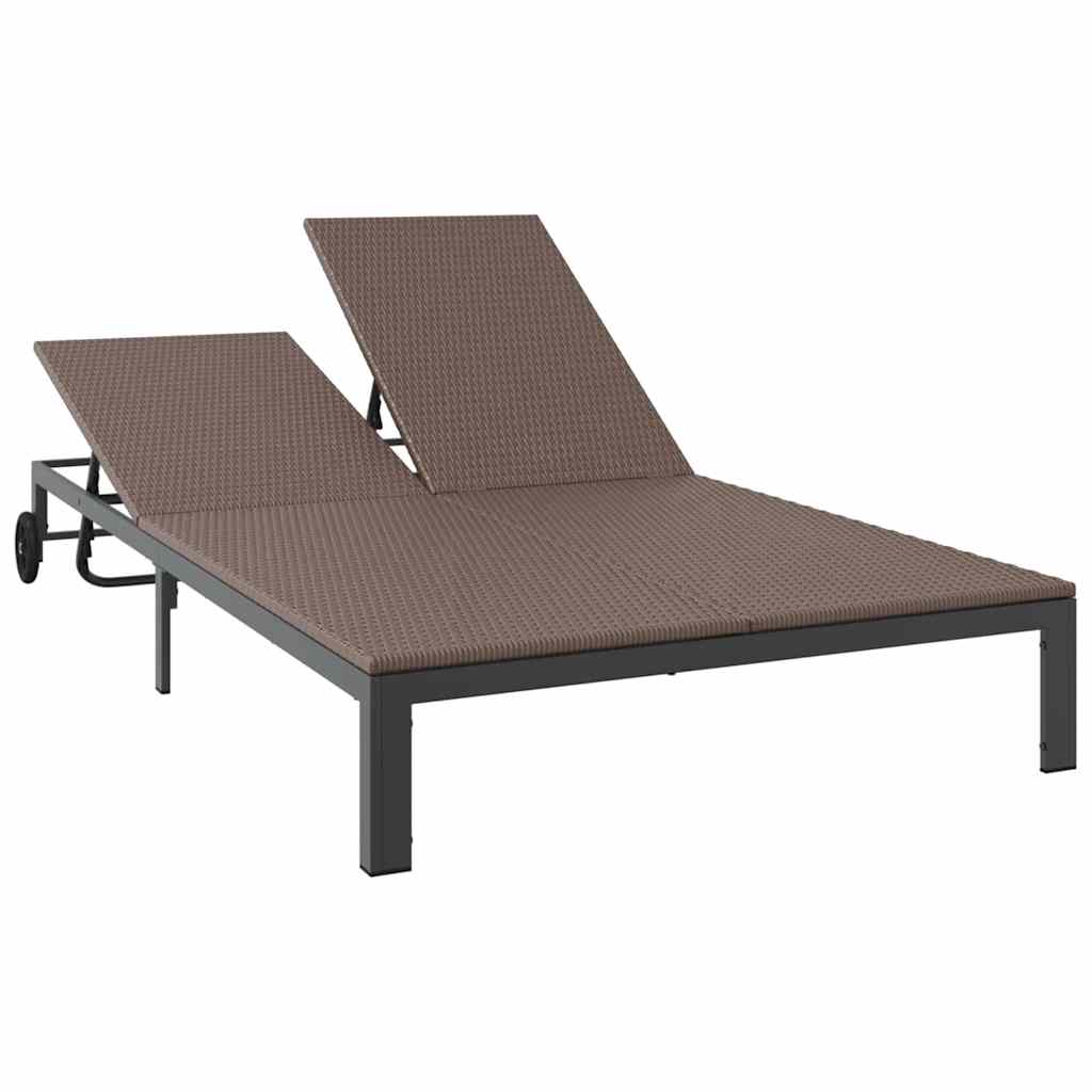 Sonnenliege Braun 206 x 115 x 75 cm Poly-Rattan