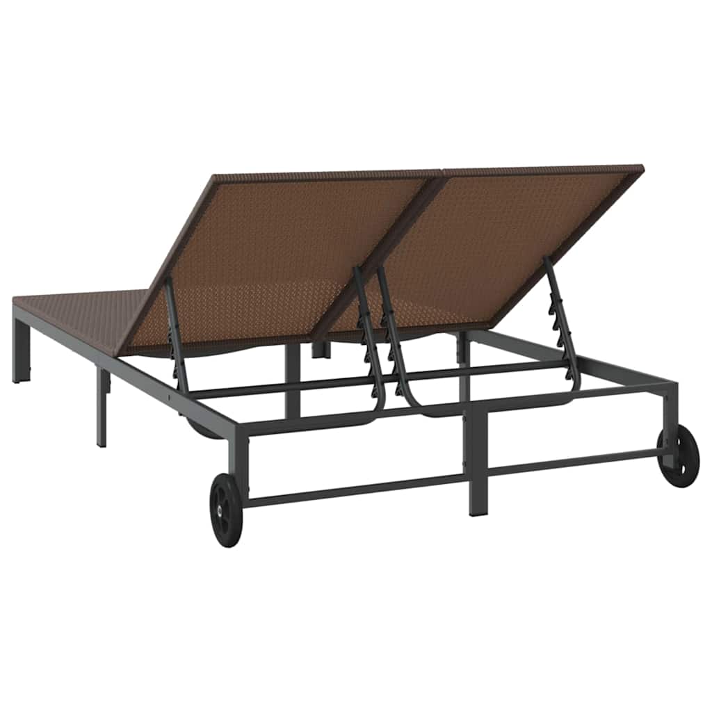 Sonnenliege Braun 206 x 115 x 75 cm Poly-Rattan