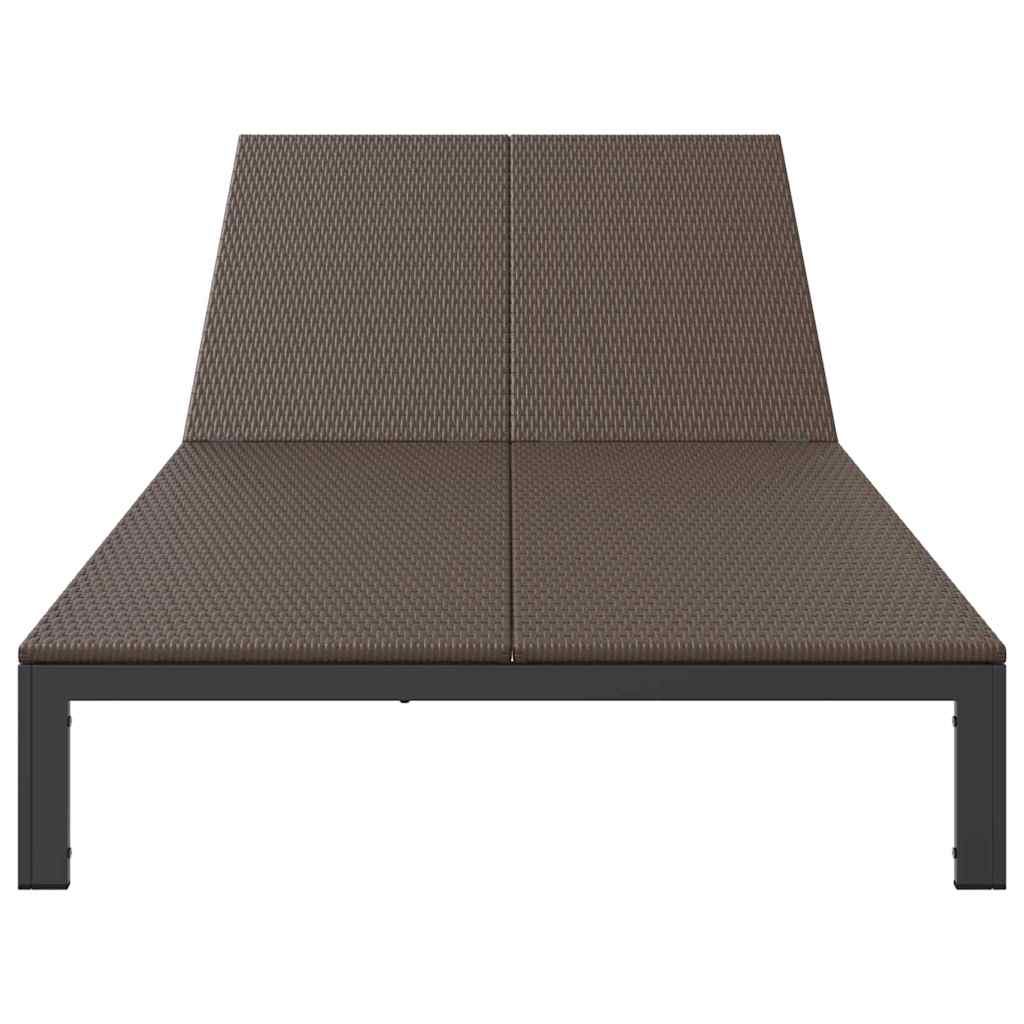 Sonnenliege Braun 206 x 115 x 75 cm Poly-Rattan