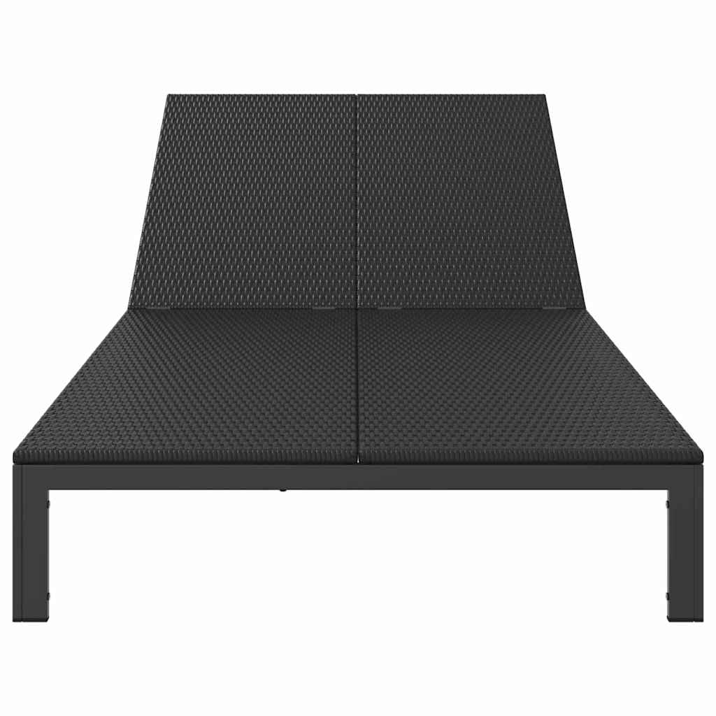 Sonnenliege Schwarz 206 x 115 x 75 cm Poly-Rattan