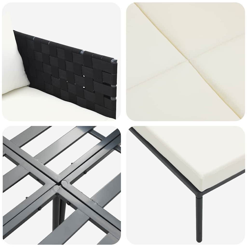 Sonnenliege mit Kissen 2-Person Anthrazit 153 x 115 x 69,5 cm