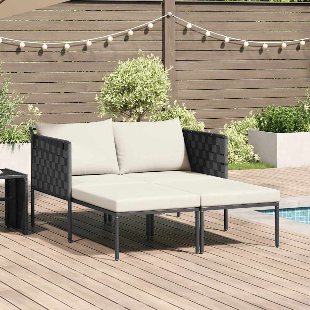Sonnenliege mit Kissen 2-Person Anthrazit 153 x 115 x 69,5 cm