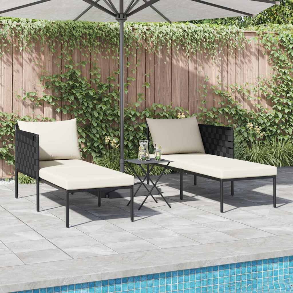 Sonnenliege mit Kissen 2-Person Anthrazit 153 x 115 x 69,5 cm