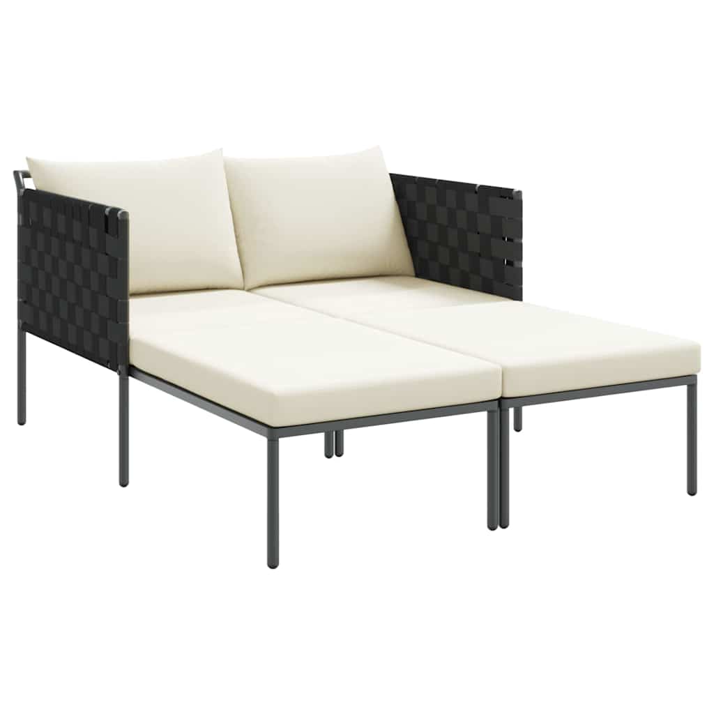 Sonnenliege mit Kissen 2-Person Anthrazit 153 x 115 x 69,5 cm