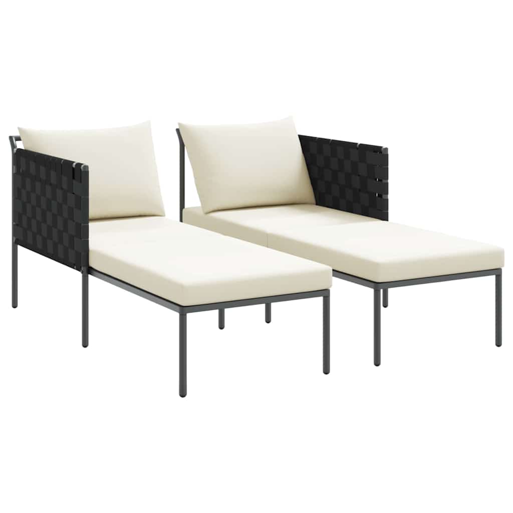 Sonnenliege mit Kissen 2-Person Anthrazit 153 x 115 x 69,5 cm
