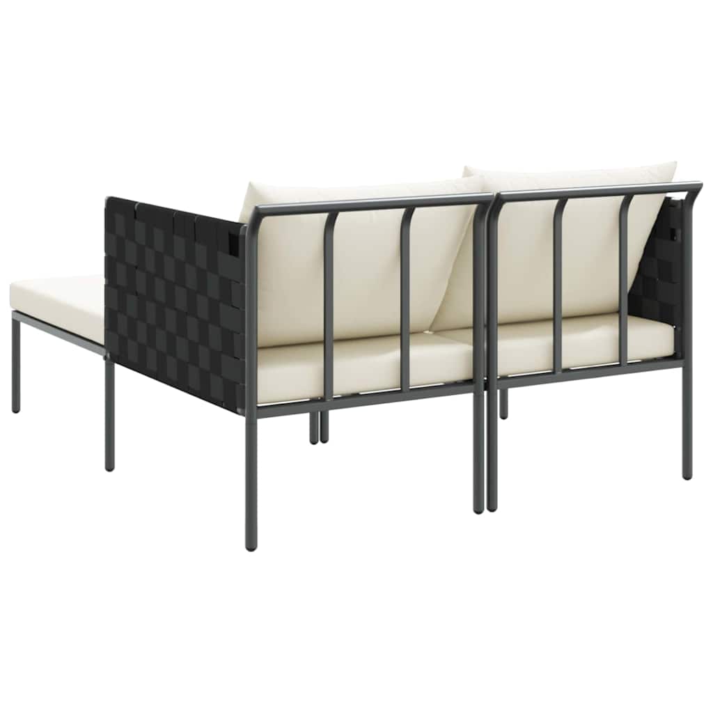 Sonnenliege mit Kissen 2-Person Anthrazit 153 x 115 x 69,5 cm