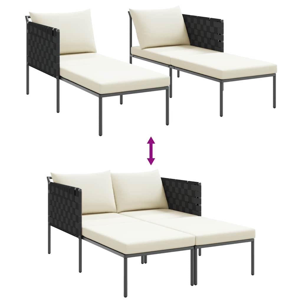 Sonnenliege mit Kissen 2-Person Anthrazit 153 x 115 x 69,5 cm