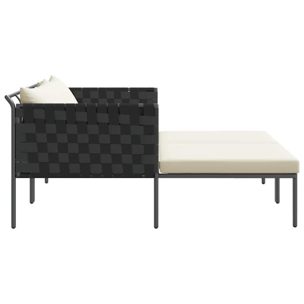 Sonnenliege mit Kissen 2-Person Anthrazit 153 x 115 x 69,5 cm