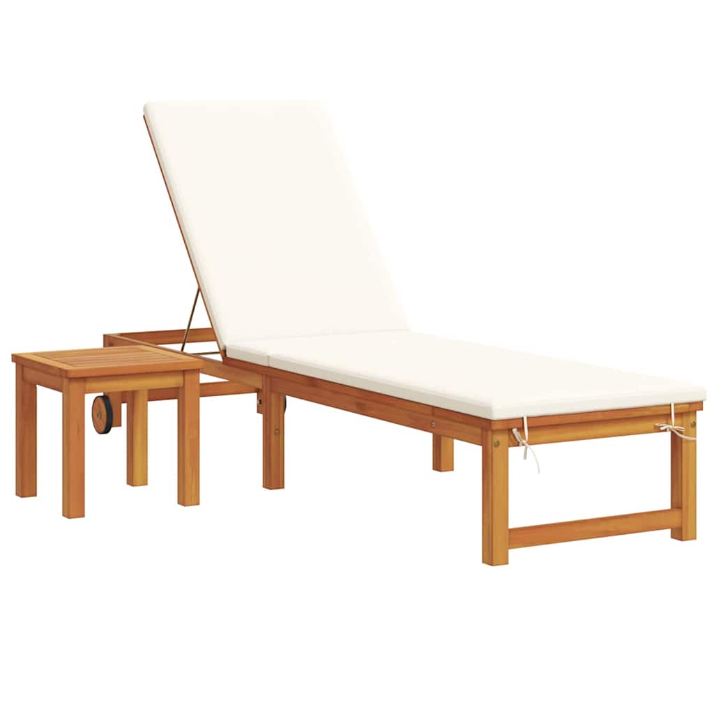 Sonnenliege 2 pcs Braun Massivholz Akazie