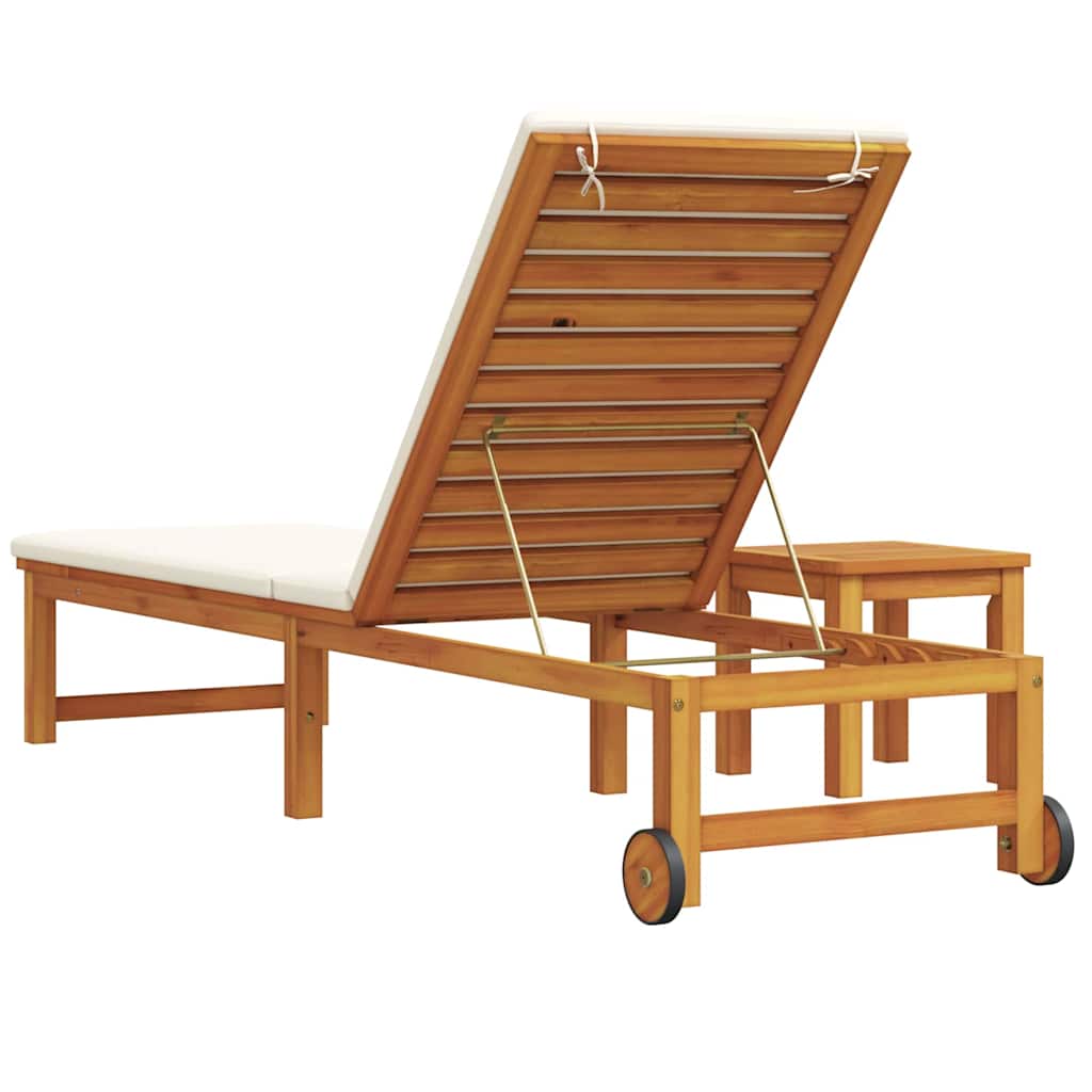 Sonnenliege 2 pcs Braun Massivholz Akazie