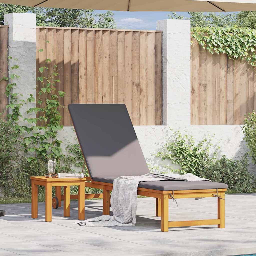Sonnenliege 2 pcs Braun Massivholz Akazie