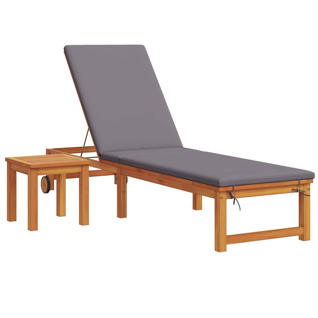 Sonnenliege 2 pcs Braun Massivholz Akazie