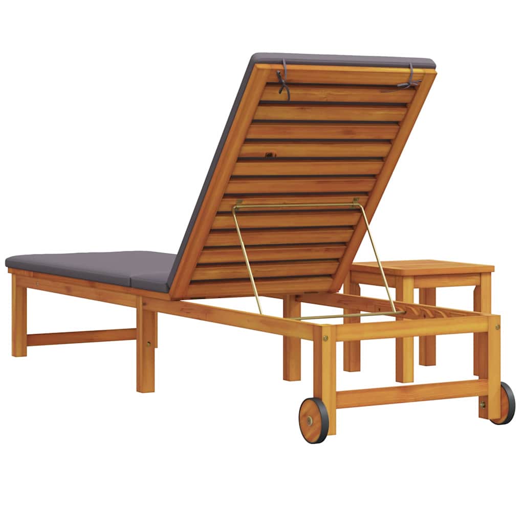 Sonnenliege 2 pcs Braun Massivholz Akazie