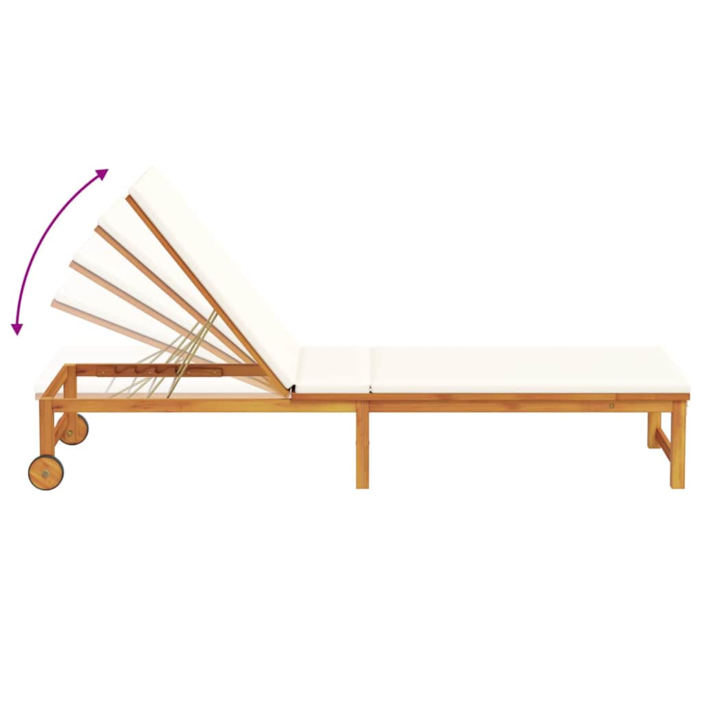 Sonnenliege 3 pcs Braun Massivholz Akazie