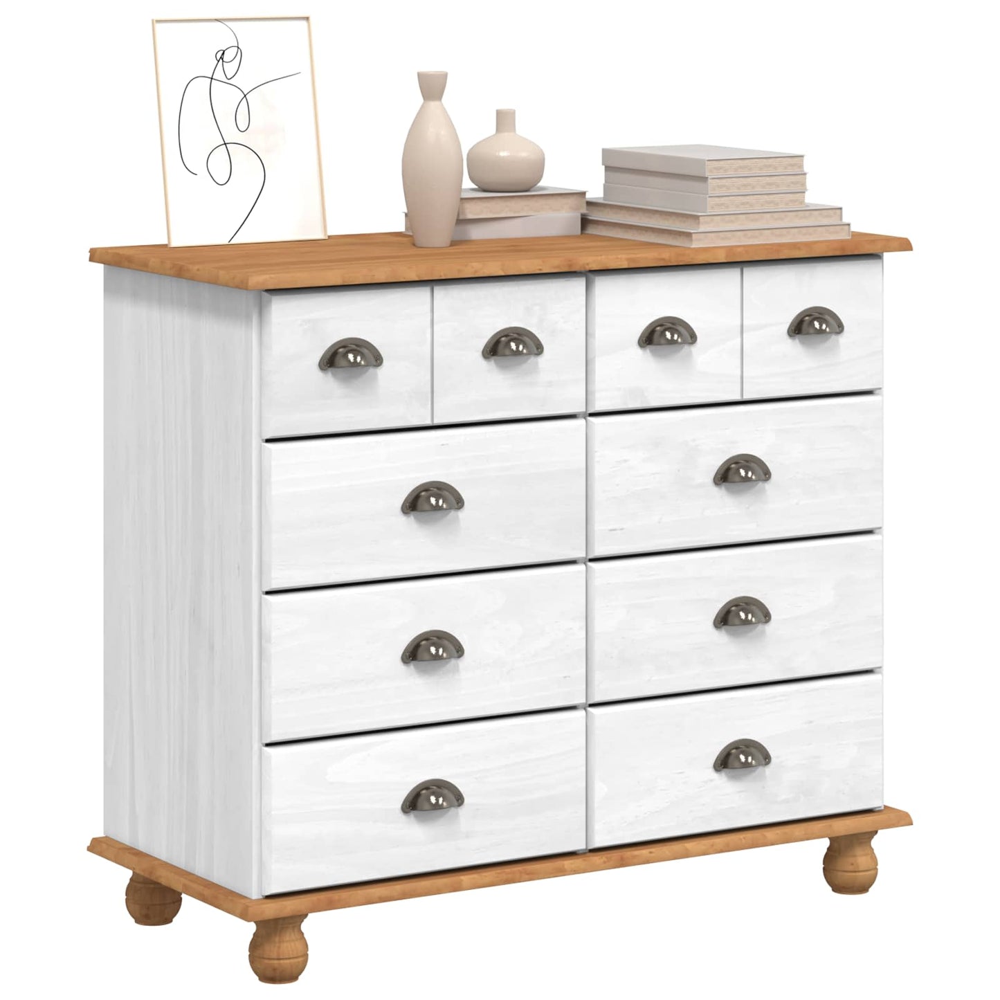 Schubladenkommode mit Schubladen ASKIM Weiß 91 x 40 x 79 cm