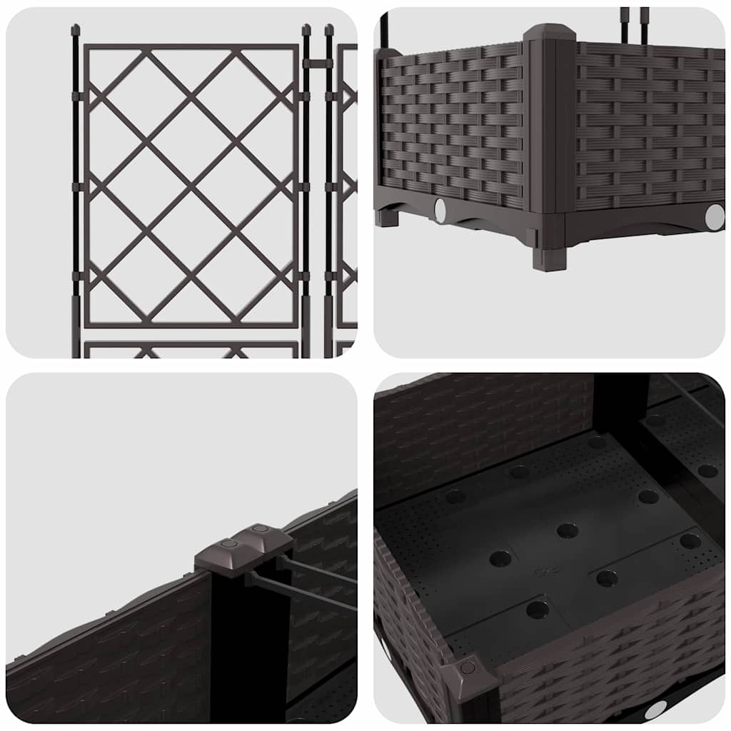 Garten-Pflanzgefäß 5 pcs Braun 120 x 120 x 125,5 cm Kunststoff