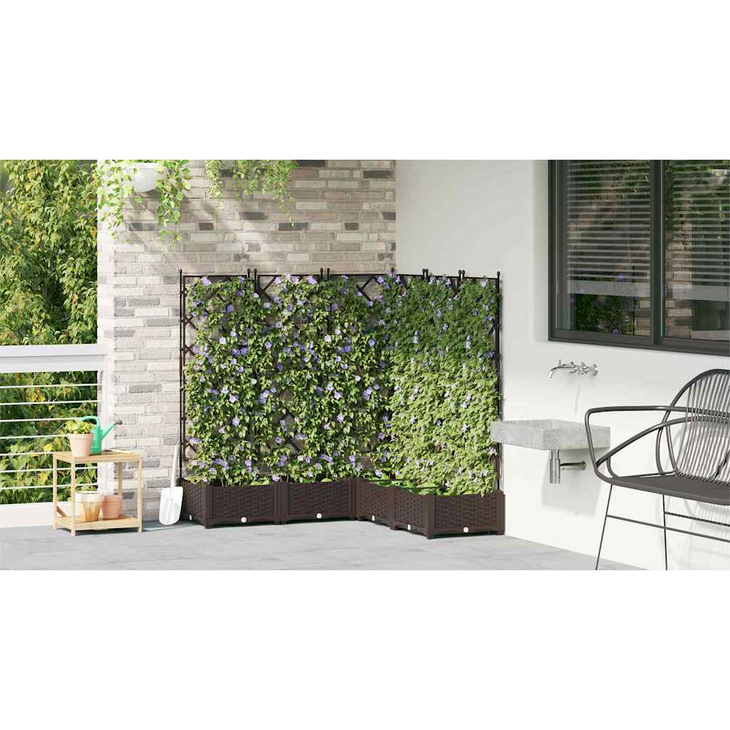 Garten-Pflanzgefäß 5 pcs Braun 120 x 120 x 125,5 cm Kunststoff