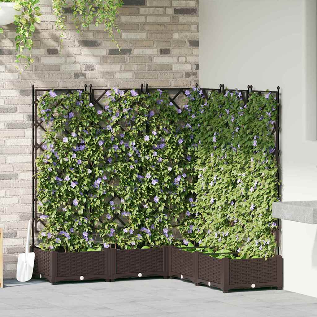 Garten-Pflanzgefäß 5 pcs Braun 120 x 120 x 125,5 cm Kunststoff