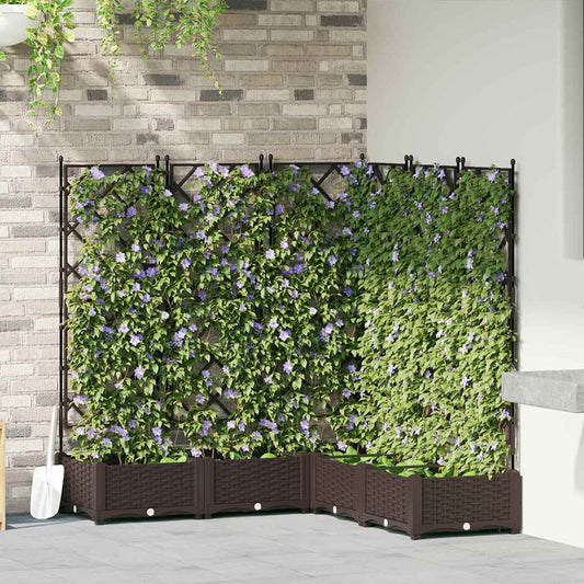 Garten-Pflanzgefäß 5 pcs Braun 120 x 120 x 125,5 cm Kunststoff