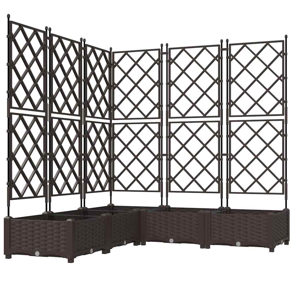 Garten-Pflanzgefäß 5 pcs Braun 120 x 120 x 125,5 cm Kunststoff